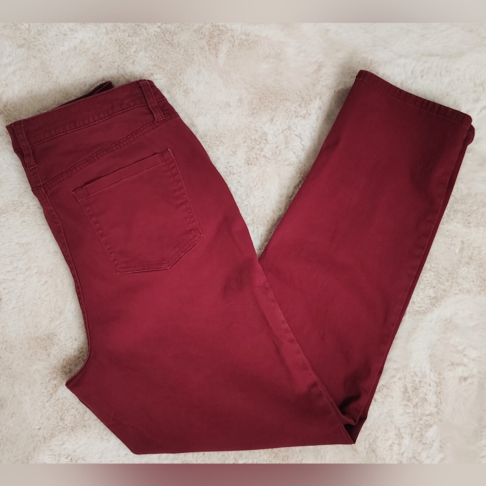 Style & Co. Women's Dark Red Straight Leg Jeans 13